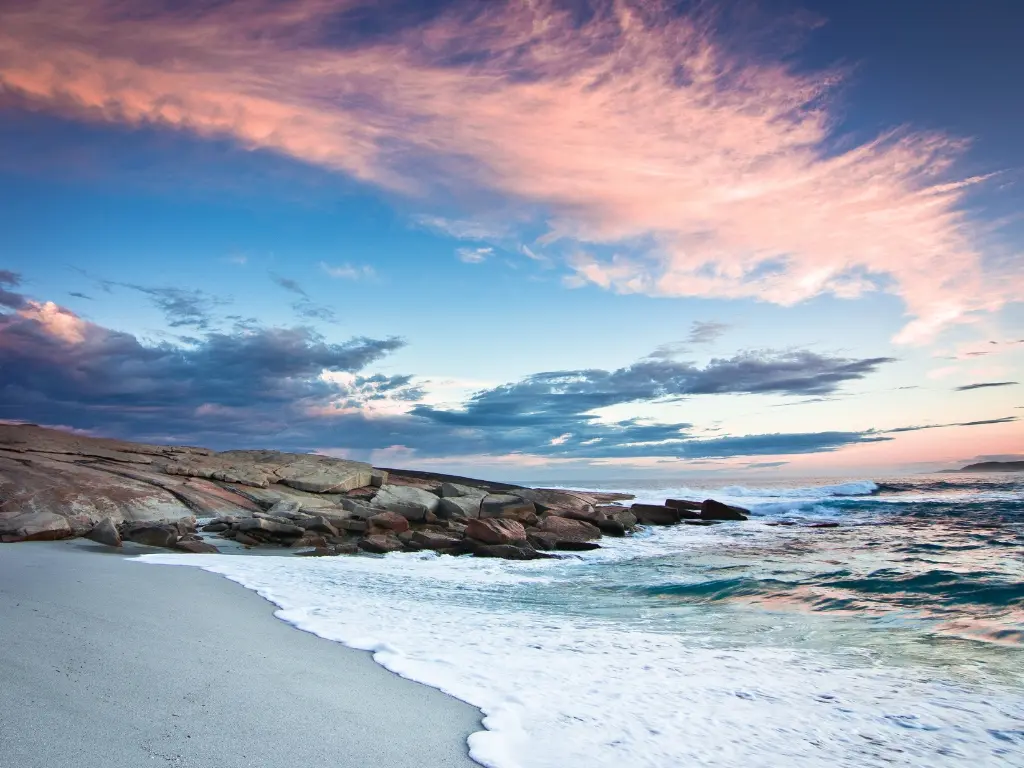 Golden sunset over Esperance’s famous beach