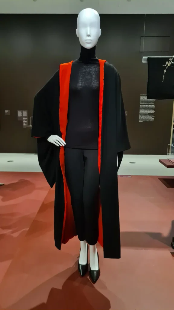 Avant-garde fashion kimono reimagined with synthetic materials